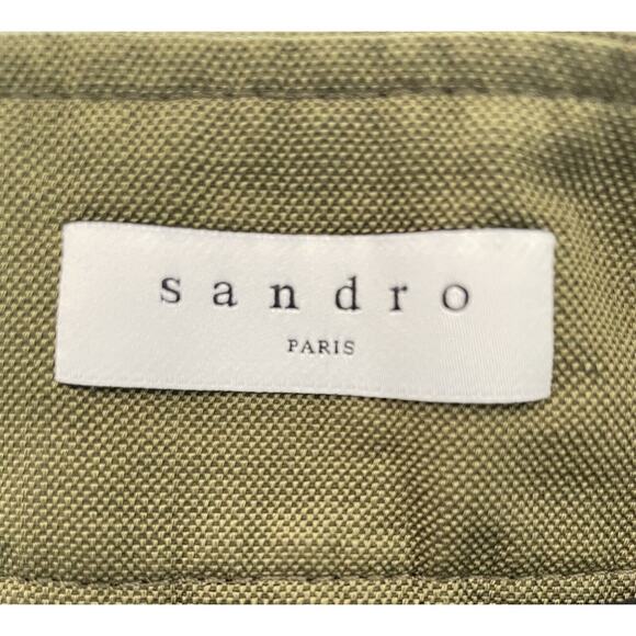 Sandro Paris Mini Skirt Metallic Zip Front Erman - Picture 8 of 8